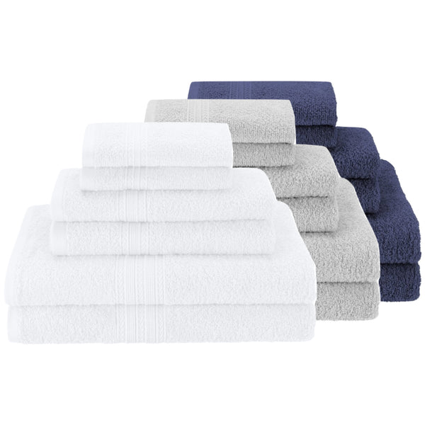 Villa Celestia 700 GSM Premium 100% Cotton Dark Blue Towels for  Bathroom,Navy Blue Towels Bathroom Soft Bath Towels Body Towels White Towel  Set for