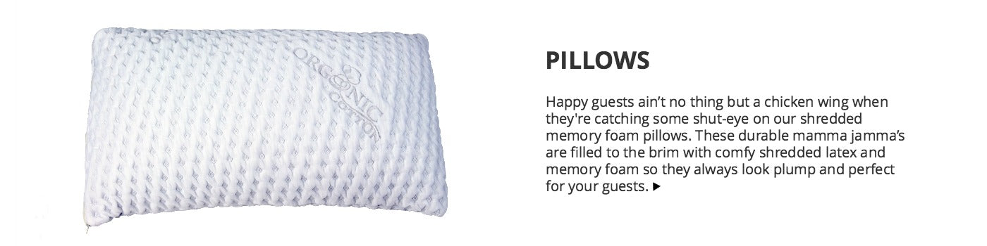 Short Term Rental Pillows for Airbnb and Vacation Rentals