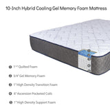 10-Inch Hybrid Cooling Gel Memory Foam Mattress Good Host Shop