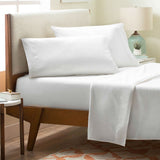 White Bed Sheets Fitted Flat Pillowcase Airbnbhostshop